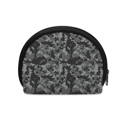 Grey Digital Camo Pattern Print Coin Purse