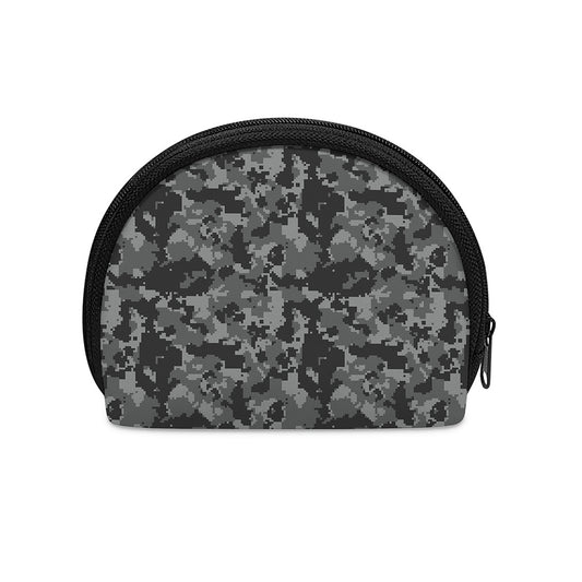 Grey Digital Camo Pattern Print Coin Purse
