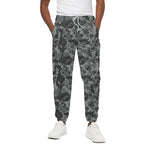 Grey Digital Camo Pattern Print Cotton Pants