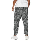 Grey Digital Camo Pattern Print Cotton Pants