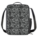 Grey Digital Camo Pattern Print Crossbody Lunch Bag