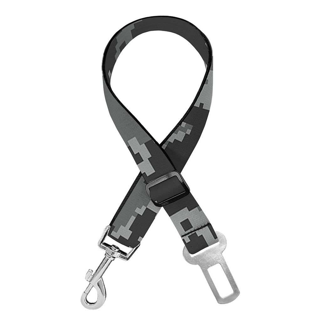 Grey Digital Camo Pattern Print Dog Seat Belt