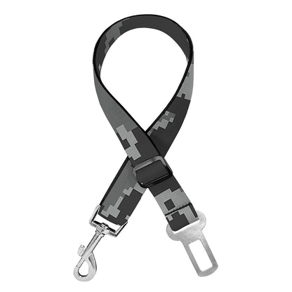 Grey Digital Camo Pattern Print Dog Seat Belt