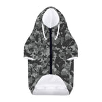 Grey Digital Camo Pattern Print Dog Zip Up Hoodie