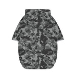 Grey Digital Camo Pattern Print Dog Zip Up Hoodie