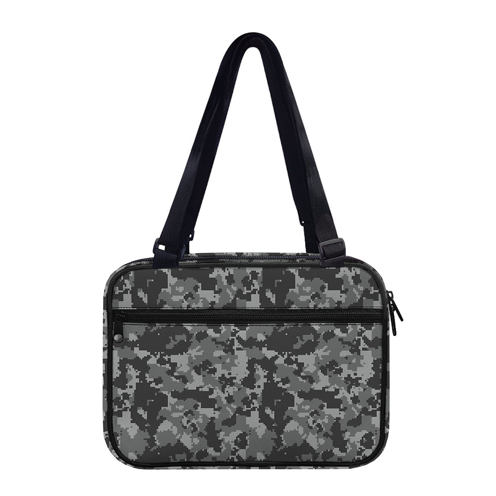 Grey Digital Camo Pattern Print Double Strap Bible Bag