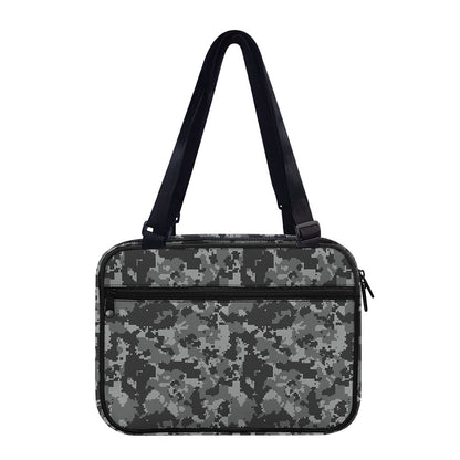 Grey Digital Camo Pattern Print Double Strap Bible Bag