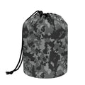 Grey Digital Camo Pattern Print Drawstring Makeup Bag