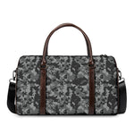 Grey Digital Camo Pattern Print Duffle Bag