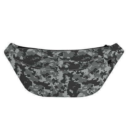 Grey Digital Camo Pattern Print Fanny Pack
