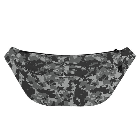 Grey Digital Camo Pattern Print Fanny Pack