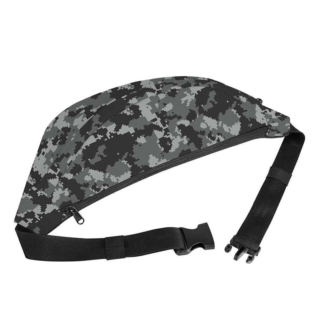Grey Digital Camo Pattern Print Fanny Pack