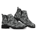 Grey Digital Camo Pattern Print Flat Ankle Boots