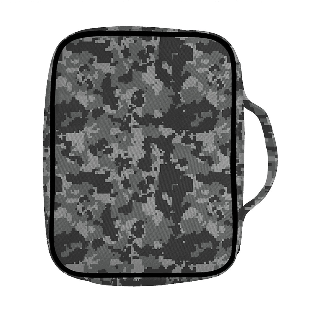 Grey Digital Camo Pattern Print Front Pocket Bible Bag