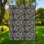 Grey Digital Camo Pattern Print Garden Flag