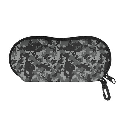 Grey Digital Camo Pattern Print Glasses Case
