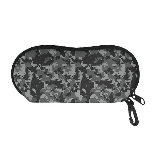 Grey Digital Camo Pattern Print Glasses Case