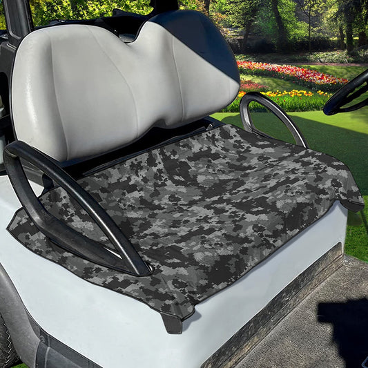 Grey Digital Camo Pattern Print Golf Cart Seat Cover