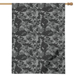 Grey Digital Camo Pattern Print House Flag
