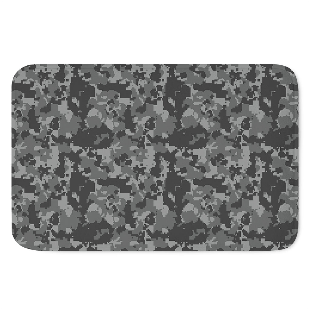 Grey Digital Camo Pattern Print Indoor Door Mat