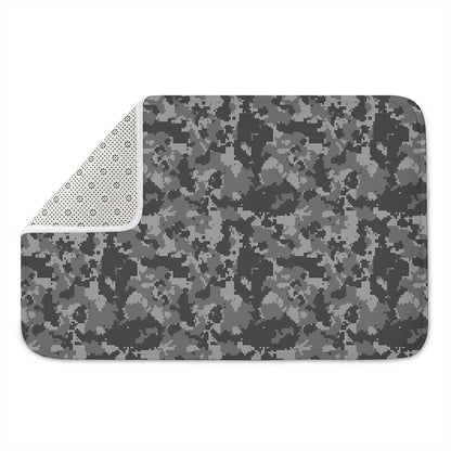 Grey Digital Camo Pattern Print Indoor Door Mat