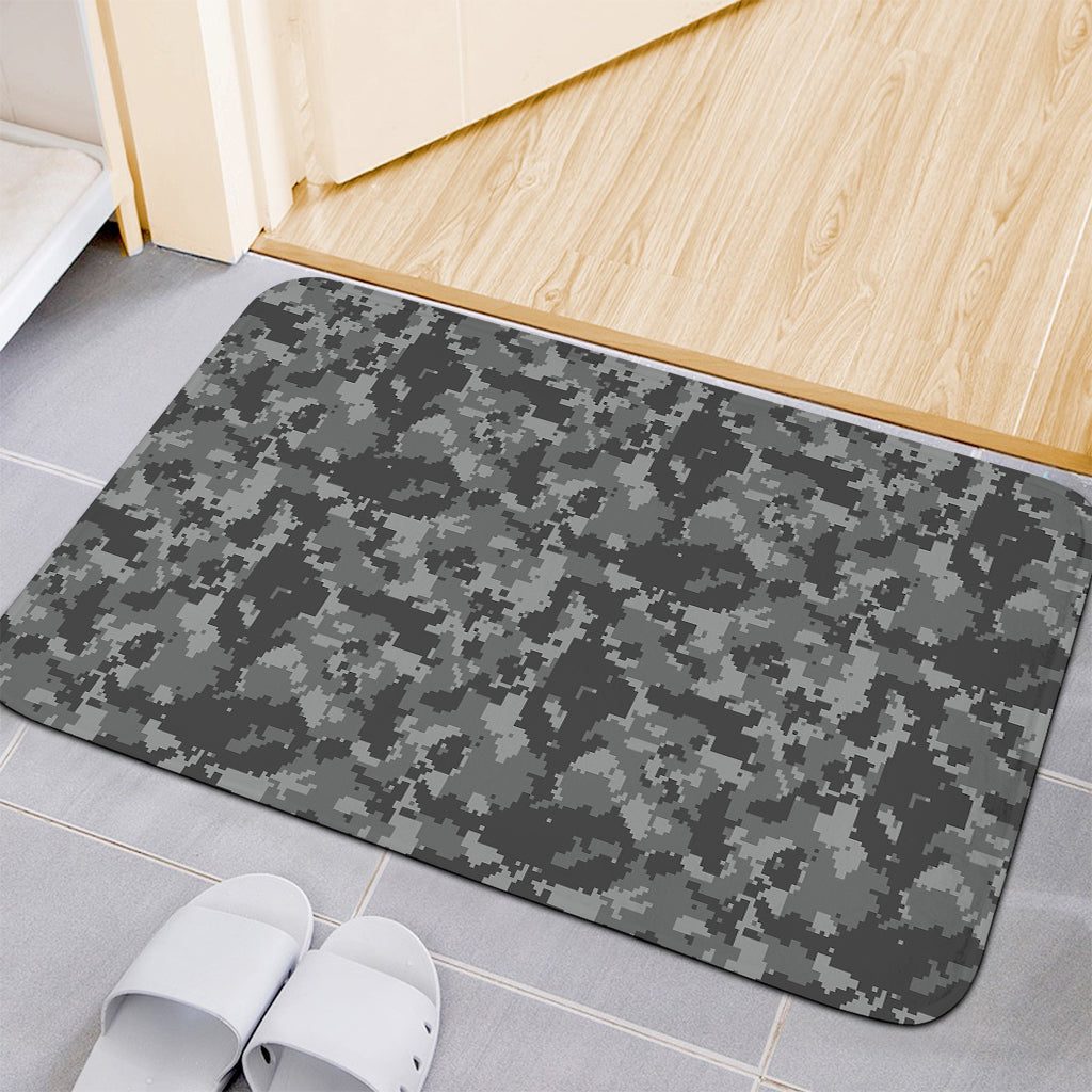 Grey Digital Camo Pattern Print Indoor Door Mat
