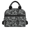Grey Digital Camo Pattern Print Insulated Lunch Bag