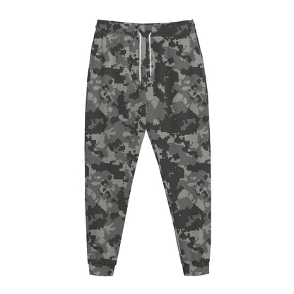 Grey Digital Camo Pattern Print Jogger Pants