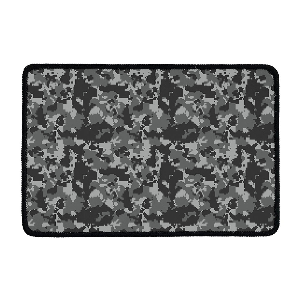 Grey Digital Camo Pattern Print Kitchen Mat