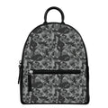 Grey Digital Camo Pattern Print Leather Backpack
