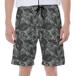 Grey Digital Camo Pattern Print Men's Beach Shorts