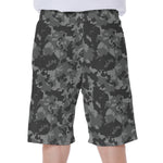 Grey Digital Camo Pattern Print Men's Beach Shorts