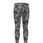 Grey Digital Camo Pattern Print Men's leggings