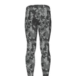 Grey Digital Camo Pattern Print Men's leggings