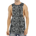 Grey Digital Camo Pattern Print Men's Muscle Tank Top