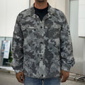 Grey Digital Camo Pattern Print Men's Shirt Jacket