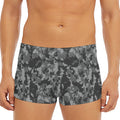 Grey Digital Camo Pattern Print Men's Short Boxer Briefs