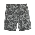 Grey Digital Camo Pattern Print Men's Sports Shorts