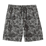 Grey Digital Camo Pattern Print Men's Swim Trunks