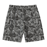 Grey Digital Camo Pattern Print Men's Swim Trunks