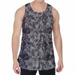 Grey Digital Camo Pattern Print Men's Velvet Tank Top