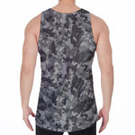 Grey Digital Camo Pattern Print Men's Velvet Tank Top