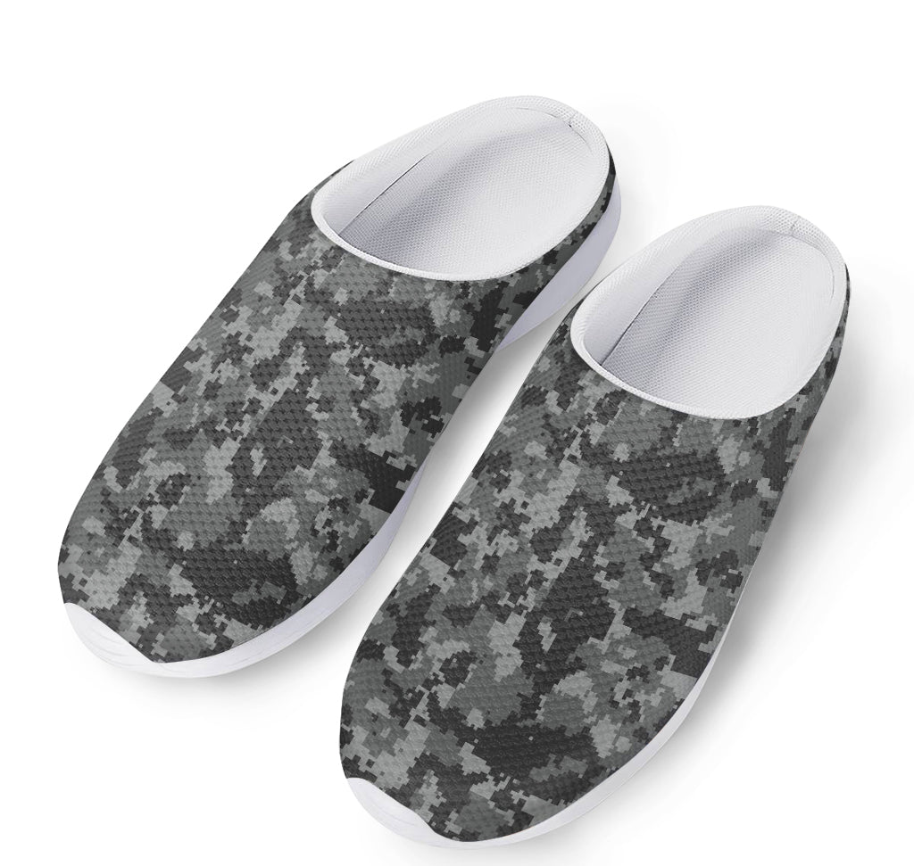 Grey Digital Camo Pattern Print Mesh Casual Shoes