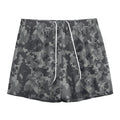 Grey Digital Camo Pattern Print Mesh Shorts