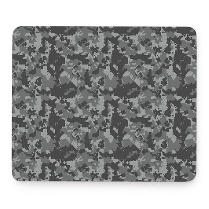 Grey Digital Camo Pattern Print Mouse Pad