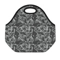 Grey Digital Camo Pattern Print Neoprene Lunch Bag