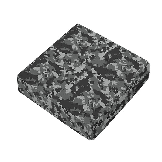 Grey Digital Camo Pattern Print Outdoor Seat Cushion Cover