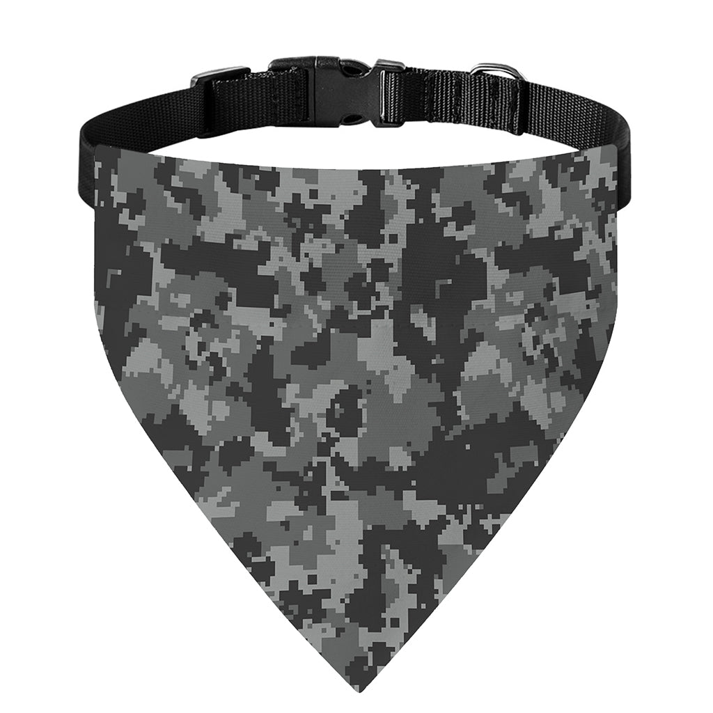 Grey Digital Camo Pattern Print Over The Collar Dog Bandana