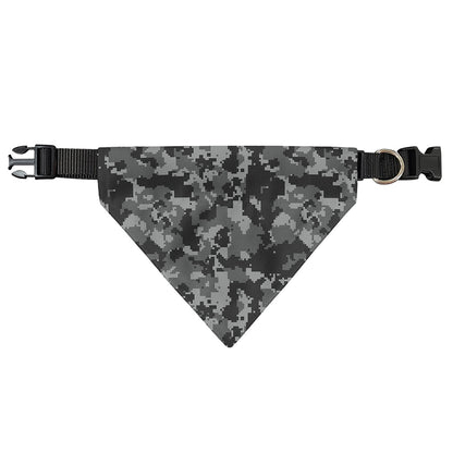 Grey Digital Camo Pattern Print Over The Collar Dog Bandana