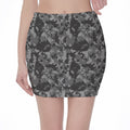 Grey Digital Camo Pattern Print Pencil Mini Skirt